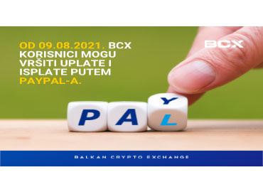  BCX omogućuje uplate i isplate putem PayPal-a