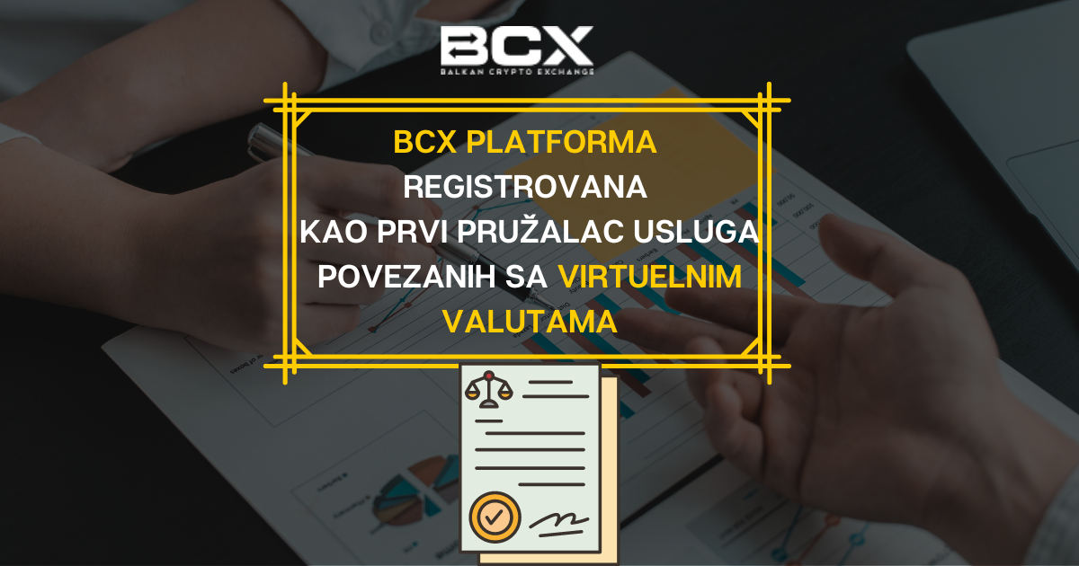 BCX platforma registrovana kao prvi pružalac usluga povezanih sa virtuelnim valutama kod Komisije za hartije od vrijednosti RS